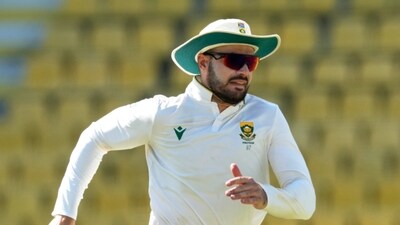 Aiden Markram runs to field the ball on the fifth day of the second cricket test between India and South Africa. (AP) Aiden Markram runs to field the ball on the fifth day of the second cricket test between India and South Africa. (AP)