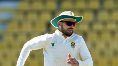 Aiden Markram created history as the player with the most outfield catches in a single Test match, grabbing nine chances in total while doing the majority of his fielding at slip. Takes away the record from Ajinkya Rahane. (AP) Aiden Markram created history as the player with the most outfield catches in a single Test match, grabbing nine chances in total while doing the majority of his fielding at slip. Takes away the record from Ajinkya Rahane. (AP)