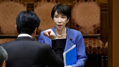 Sanae Takaichi, Japan's prime minister, during a debate in the country's parliament in Tokyo on Wednesday, November 26, 2025. (Kiyoshi Ota/Bloomberg Photo)