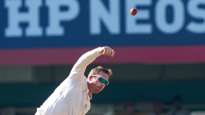 Simon Harmer finished as player of the series, and was nearly untouchable on Day 5. He finished with 6 wickets for the innings, and 17 in the series. (PTI) Simon Harmer finished as player of the series, and was nearly untouchable on Day 5. He finished with 6 wickets for the innings, and 17 in the series. (PTI)