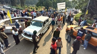 The protests began after Centre's decision to restructure Panjab University's governing bodies, the Senate and Syndicate. ( Keshav Singh/Hindustan Times)