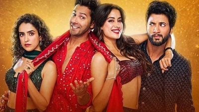 Sunny Sanskari Ki Tulsi Kumari OTT release: Sanya Malhotra, Varun Dhawan, Janhvi Kapoor and Rohit Saraf in a still from the film. Sunny Sanskari Ki Tulsi Kumari OTT release: Sanya Malhotra, Varun Dhawan, Janhvi Kapoor and Rohit Saraf in a still from the film.