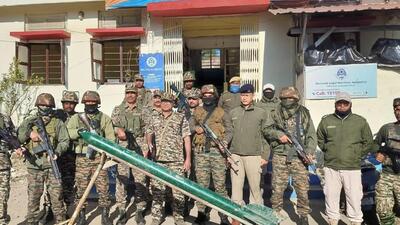 The seizure was made in an operation by security forces from Gelmol village on Tuesday. (HT sourced photo)