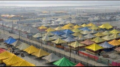 The tent city on the banks of the Sangam in Prayagraj (HT File Photo)