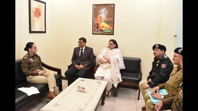 Women’s panel chairperson Raj Lali Gill, along with Kanwardeep Singh, chairman of PSCPCR in a a meeting with the commissioner of police Dhanpreet Kaur Randhawa. Women’s panel chairperson Raj Lali Gill, along with Kanwardeep Singh, chairman of PSCPCR in a a meeting with the commissioner of police Dhanpreet Kaur Randhawa.