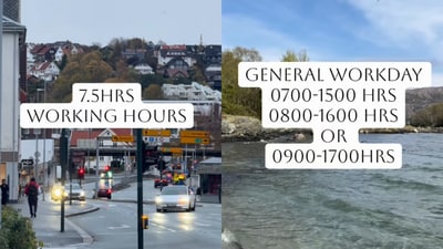 Instead of fixed timings or strict schedules, many workplaces in Norway use a system of core hours and flexible hours. (@sachinoffshore/Instagram) Instead of fixed timings or strict schedules, many workplaces in Norway use a system of core hours and flexible hours. (@sachinoffshore/Instagram)