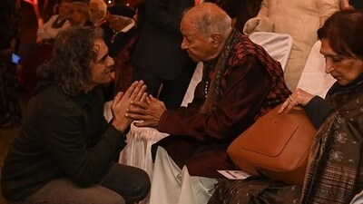Filmmaker Imtiaz Ali, flautist Pandit Hari Prasad Chaurasia and author Satya Saran from last year’s Metaphor Literature Lucknow Litfest (Instagram) Filmmaker Imtiaz Ali, flautist Pandit Hari Prasad Chaurasia and author Satya Saran from last year’s Metaphor Literature Lucknow Litfest (Instagram)