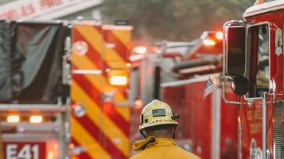 Emergency crews were reportedly at the scene of the fire in Los Angeles. Image for representational purposes. (Unsplash) Emergency crews were reportedly at the scene of the fire in Los Angeles. Image for representational purposes. (Unsplash)