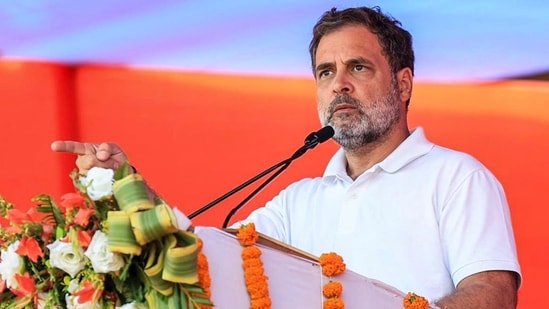 Rahul Gandhi paid tribute to the victims and security personnel who laid down their lives in the line of duty during the 26/11 terror attacks. (AICC via PTI)