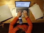 A woman works at a laptop computer at home in an arranged photograph taken in Bern, Switzerland, on Wednesday, April 1, 2020. The Covid-19 pandemic has triggered a seismic wave of health awareness and anxiety, which is energizing a new category of virus-fighting tech and apps. Photographer: Stefan Wermuth/Bloomberg (Bloomberg) A woman works at a laptop computer at home in an arranged photograph taken in Bern, Switzerland, on Wednesday, April 1, 2020. The Covid-19 pandemic has triggered a seismic wave of health awareness and anxiety, which is energizing a new category of virus-fighting tech and apps. Photographer: Stefan Wermuth/Bloomberg (Bloomberg)