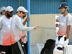 India's head Coach Gautam Gambhir gives batting tips to player Yashasvi Jaiswal during a practice session
India's head Coach Gautam Gambhir gives batting tips to player Yashasvi Jaiswal during a practice session