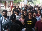 Aspirants at an exam centre in Patna (HT FILE )