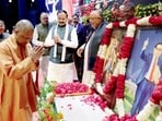 Chief minister Yogi Adityanath at the Constitution Day event at Lok Bhavan. (Sourced)