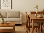 Sofa sets and dining tables create a warm setting as fresh furniture offers arrive during the Amazon Black Friday Sale.(AI generated)