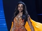 Miss Jamaica Gabrielle Henry suffered a serious fall from the stage during the preliminary evening gown competition and had to be taken to the hospital on a stretcher. (Instagram/ meekiimodez)