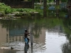 Mumbai, India. June 30, 2025: View of the polluted Mithi River at the Powai area of Mumbai. The Mithi River flows through Salsette Island, which is part of the city of Mumbai. Mumbai, India. June 3, 2025. (Photo by Raju Shinde/HT Photo) (Raju Shinde)