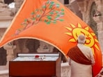 Prime Minister Narendra Modi during the Dhwajarohan ceremony at the Ram Temple, in Ayodhya