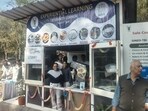 Students at a stall during the Dairy Festival 2025 in Karnal on Wednesday. (HT Photo)