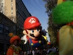 Mario balloon paraded during the Macy's Thanksgiving Day Parade 2025.(REUTERS)