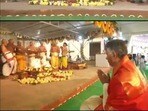 పూజా కార్యక్రమంలో చంద్రబాబు
