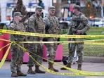 National Guard are seen after reports of two National Guard soldiers shot near the White House in Washington, Wednesday