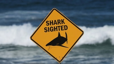 The beach and surrounding areas have been closed and authorities are working to determine what species of shark attacked the two swimmers. (AP) The beach and surrounding areas have been closed and authorities are working to determine what species of shark attacked the two swimmers. (AP)