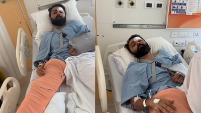 Saurabh Pandey, the injured man, said he lost control of his two-wheeler because of an unmarked speed breaker. (@khyatishree2/Instagram) Saurabh Pandey, the injured man, said he lost control of his two-wheeler because of an unmarked speed breaker. (@khyatishree2/Instagram)