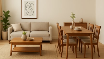 Sofa sets and dining tables create a warm setting as fresh furniture offers arrive during the Amazon Black Friday Sale. (AI generated) Sofa sets and dining tables create a warm setting as fresh furniture offers arrive during the Amazon Black Friday Sale. (AI generated)