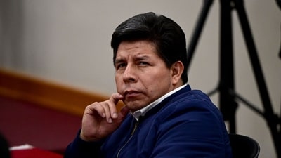 A Peruvian court on Thursday sentenced former left-wing president Pedro Castillo to 11 years and five months in prison for trying to disband Congress and rule by decree in December 2022. (AFP) A Peruvian court on Thursday sentenced former left-wing president Pedro Castillo to 11 years and five months in prison for trying to disband Congress and rule by decree in December 2022. (AFP)