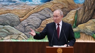 Russian President Vladimir Putin gestures speaking to Russian journalists after the summit of the Collective Security Treaty Organisation (CSTO) in Bishkek, Kyrgyzstan. (AP) Russian President Vladimir Putin gestures speaking to Russian journalists after the summit of the Collective Security Treaty Organisation (CSTO) in Bishkek, Kyrgyzstan. (AP)