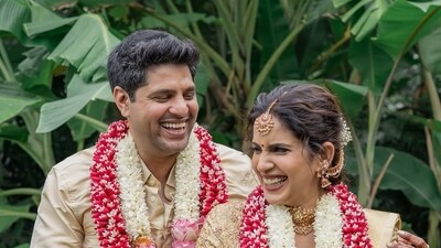 Samyuktha Shan marries former CSK star Aniruddha Srikanth (Instagram/samyuktha_shan) Samyuktha Shan marries former CSK star Aniruddha Srikanth (Instagram/samyuktha_shan)