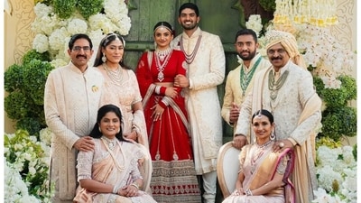 Netra Mantena sparks buzz with necklace resembling Isha Ambani’s (Instagram/josephradhik) Netra Mantena sparks buzz with necklace resembling Isha Ambani’s (Instagram/josephradhik)