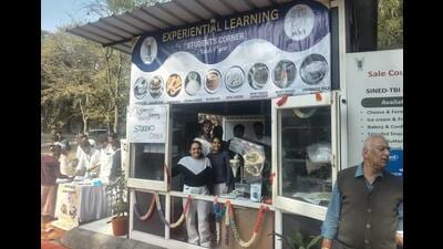 Students at a stall during the Dairy Festival 2025 in Karnal on Wednesday. (HT Photo) Students at a stall during the Dairy Festival 2025 in Karnal on Wednesday. (HT Photo)