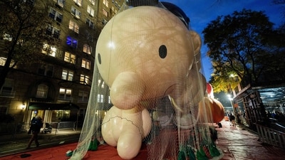 A view of the Diary of a Wimpy Kid balloon during Macy's Balloon Inflation 2025 on November 26, 2025 in New York City (Getty Images via AFP) A view of the Diary of a Wimpy Kid balloon during Macy's Balloon Inflation 2025 on November 26, 2025 in New York City (Getty Images via AFP)