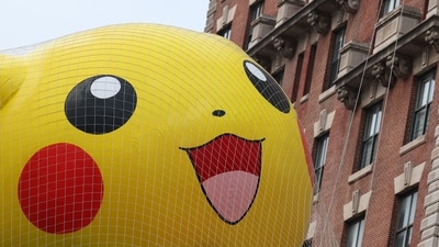 A Pikachu balloon rests under protective netting during the inflation of Macy�s Thanksgiving Day Parade balloons on the Upper West Side of Manhattan, outside the American Museum of Natural History (AFP) A Pikachu balloon rests under protective netting during the inflation of Macy�s Thanksgiving Day Parade balloons on the Upper West Side of Manhattan, outside the American Museum of Natural History (AFP)
