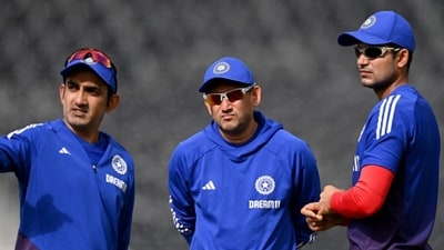 A former BCCI selector believes Ajit Agarkar, centre, has little to do, when Gautam Gambhir, Shubman Gill call the shots (AFP) A former BCCI selector believes Ajit Agarkar, centre, has little to do, when Gautam Gambhir, Shubman Gill call the shots (AFP)