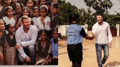 David Beckham visited a school in Vishakhapatnam recently. David Beckham visited a school in Vishakhapatnam recently.