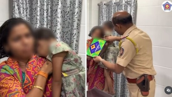 The 5-year-old girl who was rescued by the Mumbai Police. (Instagram/@mumbaipolice)