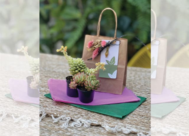 At some green weddings, guests are given saplings or wooden gifts as takeaways. (SHUTTERSTOCK) At some green weddings, guests are given saplings or wooden gifts as takeaways. (SHUTTERSTOCK)
