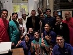 David Beckham with the hotel staff David Beckham with the hotel staff