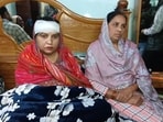 A lady who was injured, along with three others, in a blast outside the police station in Gurdaspur on Tuesday evening. (HT Photo) A lady who was injured, along with three others, in a blast outside the police station in Gurdaspur on Tuesday evening. (HT Photo)
