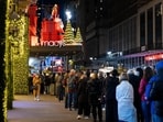 Black Friday Shoppers wait in line to enter Macy's flagship store on Friday, Nov. 28, 2025 in New York.&nbsp;(AP)