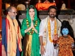 Dhanush, Kriti Sanon and Anand L Rai promote Tere Ishk Mein in Varanasi. Dhanush, Kriti Sanon and Anand L Rai promote Tere Ishk Mein in Varanasi.