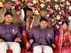 The incident occurred while the leaders were blessing the newly-wed couple at the function.