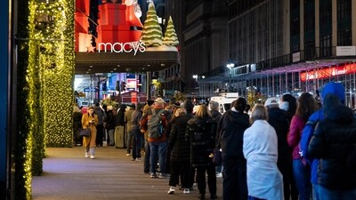 Black Friday Shoppers wait in line to enter Macy's flagship store on Friday, Nov. 28, 2025 in New York. (AP) Black Friday Shoppers wait in line to enter Macy's flagship store on Friday, Nov. 28, 2025 in New York. (AP)
