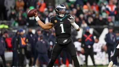Jalen Hurts was reportedly booed by fans for his performance. (Reuters)