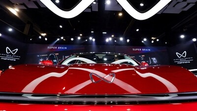 The launch of the Mahindra XEV 9S comes at a time when electric-car sales in India have picked up pace—from 23,000 units in 2024 to more than 100,000 so far this year. (Reuters)
