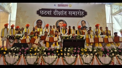 Medal winners at the convocation ceremony of Maharishi University of Information Technology, in Lucknow, on Friday (HT Photo) Medal winners at the convocation ceremony of Maharishi University of Information Technology, in Lucknow, on Friday (HT Photo)