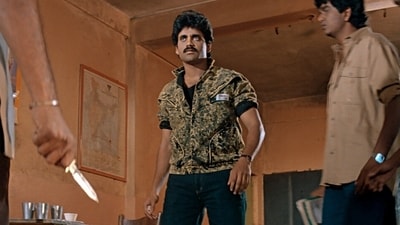 Nagarjuna in a still from the 4K restored version of Siva.