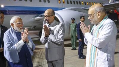 PM Modi landed at Swami Vivekananda Airport around 7.40 pm in a special aircraft and will participate in the conference on November 29 and 30 (@narendramodi) PM Modi landed at Swami Vivekananda Airport around 7.40 pm in a special aircraft and will participate in the conference on November 29 and 30 (@narendramodi)